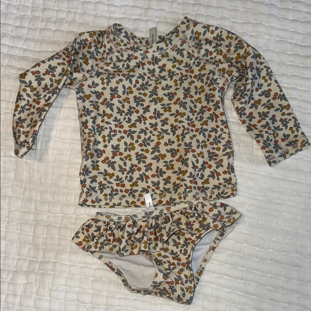 Rylee + Cru Floral Long Sleeve Top and Bottom Swim Set 6-12 months
